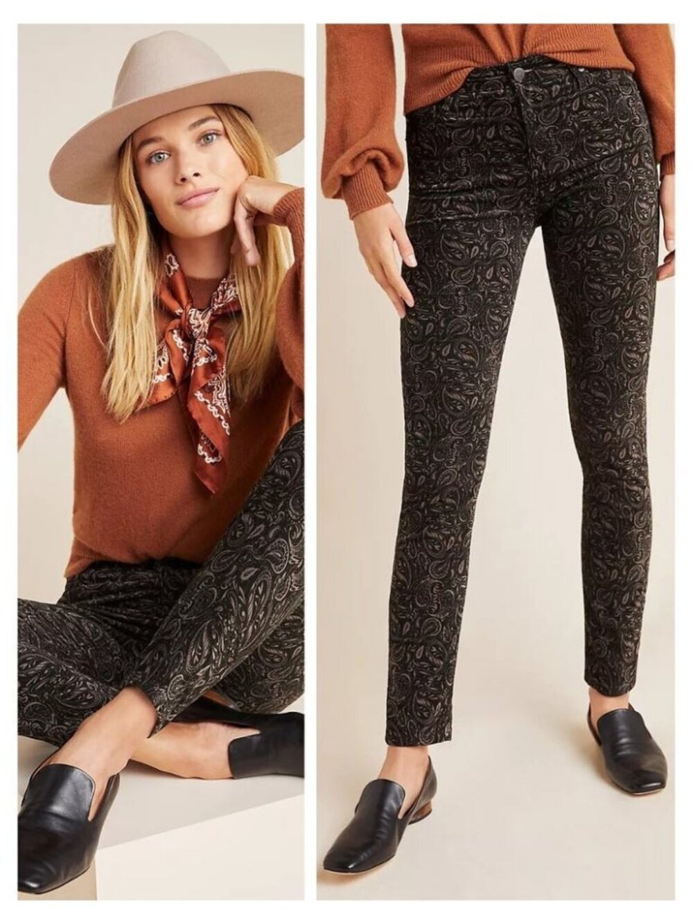 AG X ANTHROPOLOGIE The Stevie Velvet High-Rise Skinny Jeans Size 27R